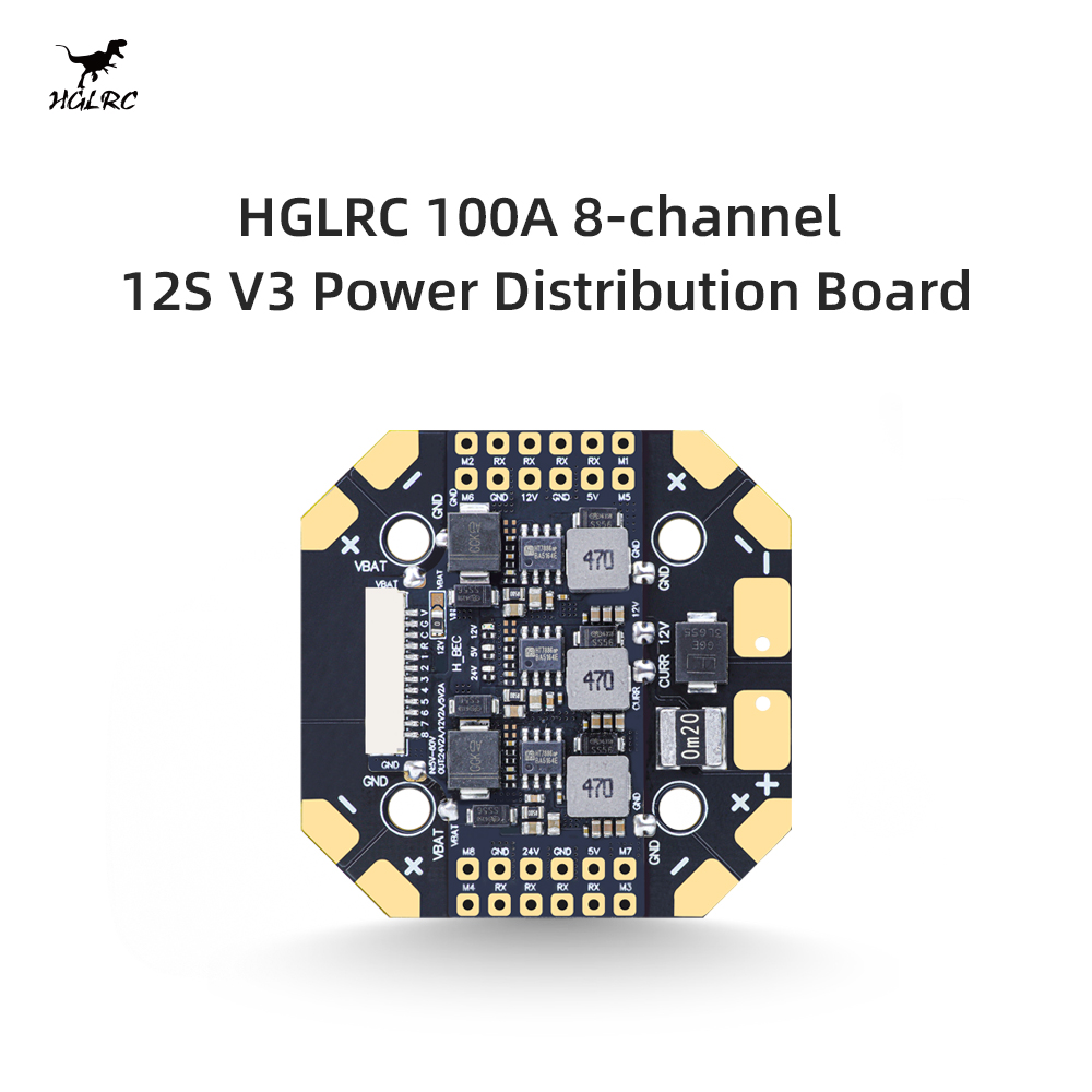 HGLRC 100A 8‑Way 12S V3 PDB Po - Drone Power Distribution Board ulasan dan harga