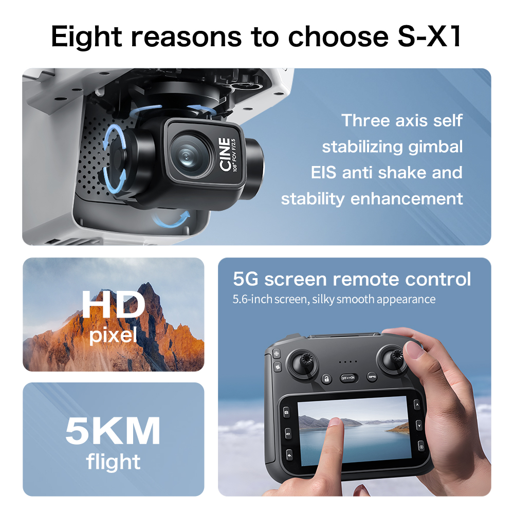 S-X1 MAX GPS Drone with 3-Axis - Drone Gps Mount ulasan dan harga