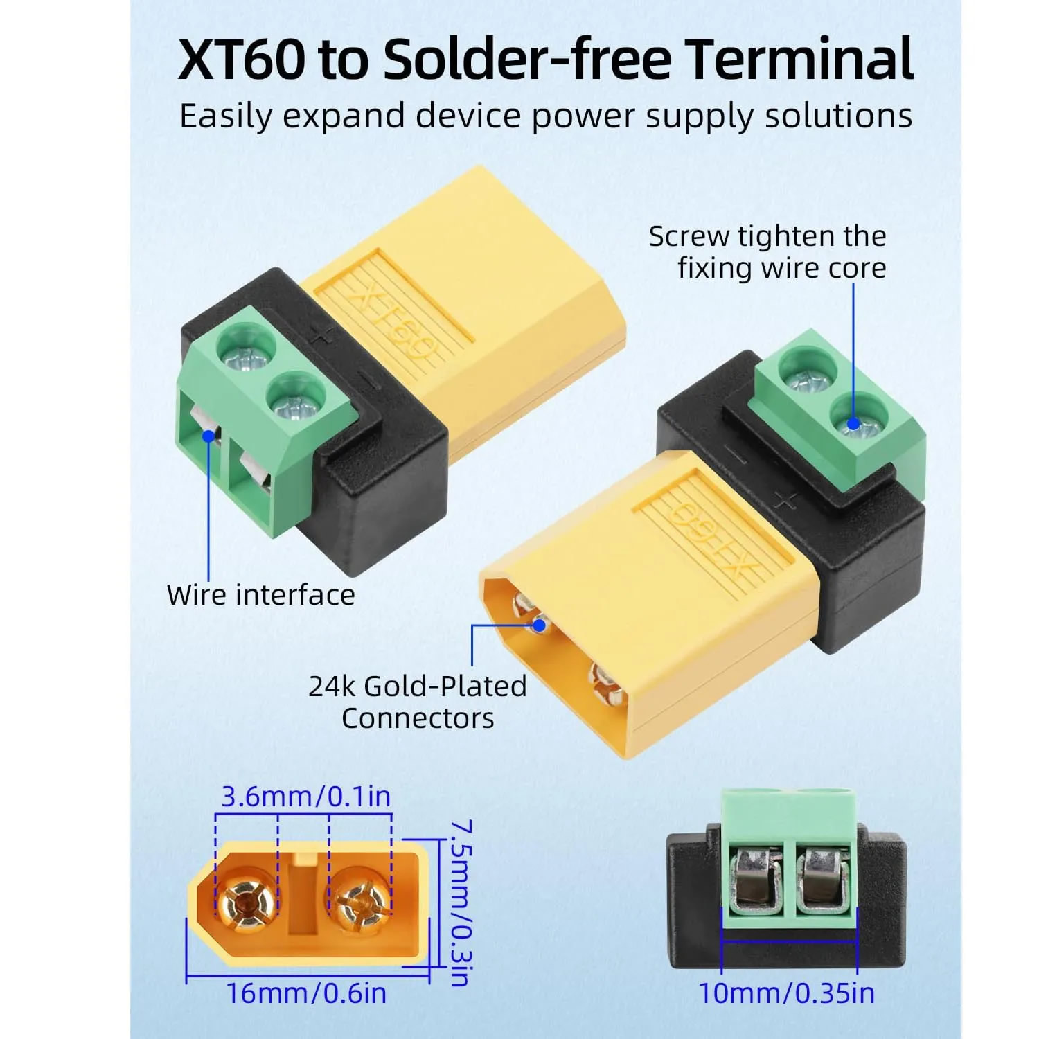 Solderless 2 Pin to XT60 Male  - Drone Charger ulasan dan harga