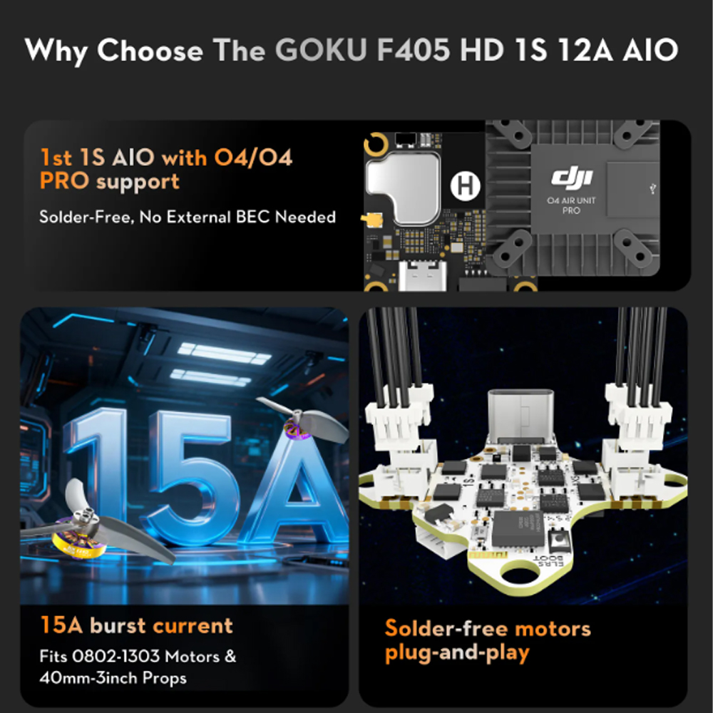 FLYWOO GOKU F405 HD 1S 12A AIO - Drone Flight Controller ulasan dan harga